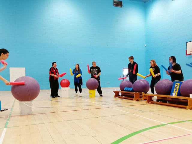 The aerobic ball drumming led by Reanna Davies was a great sound and movement experience
