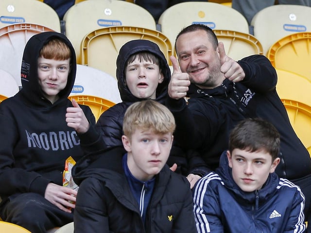 Mansfield Town fans before the 4-1 win over Doncaster Rovers.