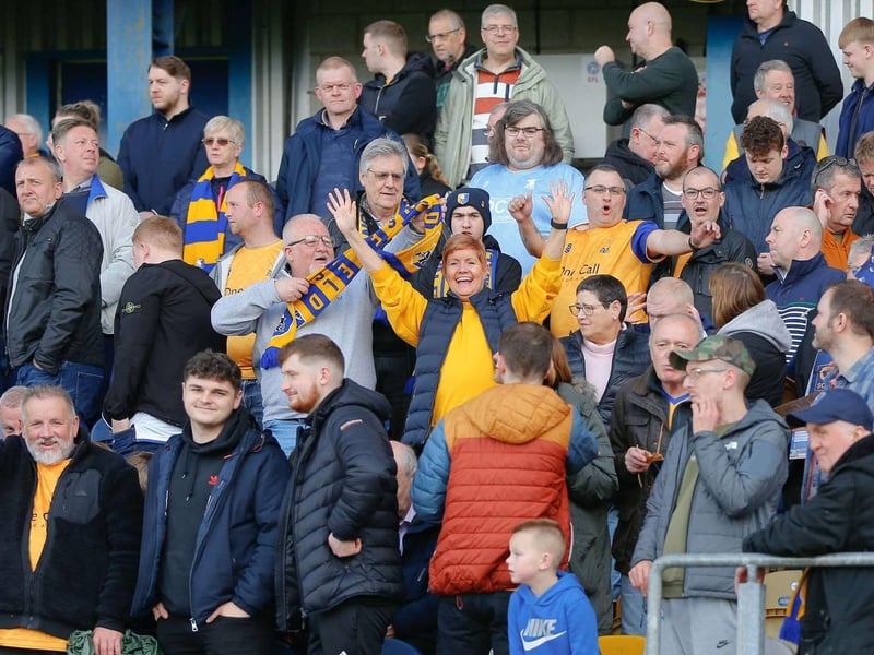 Mansfield Town fans at the last home game of the season.