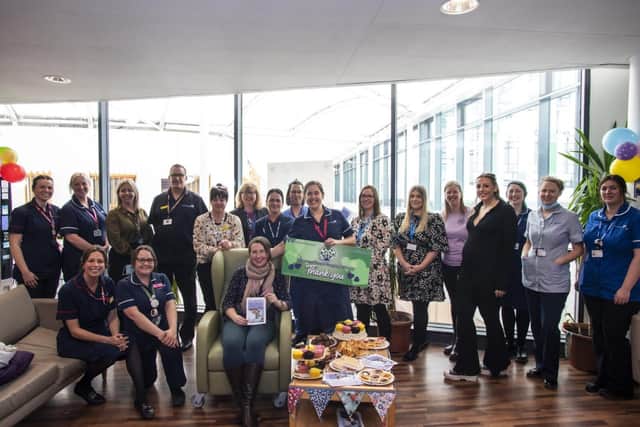 Maternity team colleagues celebrate the launch with partners