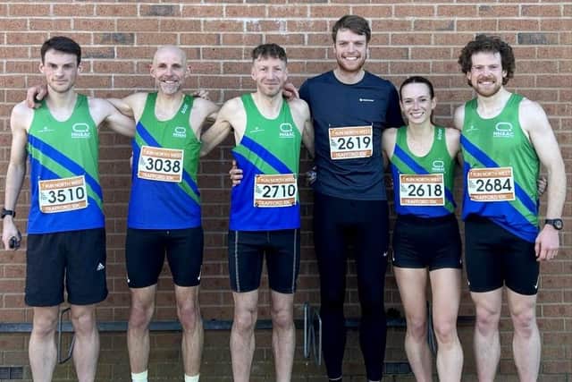 Trafford 10K Lewis Boswell, Jan Bailey, Dan Wheat, Alex Hampson, Paige Roadley and Brad Caress