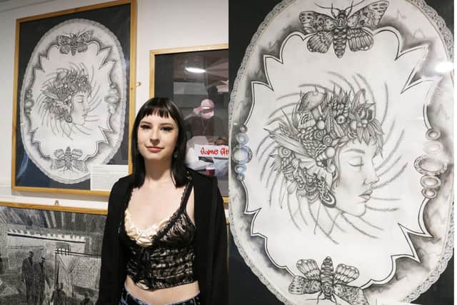 Izabelle Thomas with her final project.  Picture: Rebecca Howarth/West Nottinghamshire College