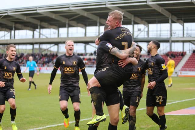 Stags on their way to victory at Northampton last weekend.