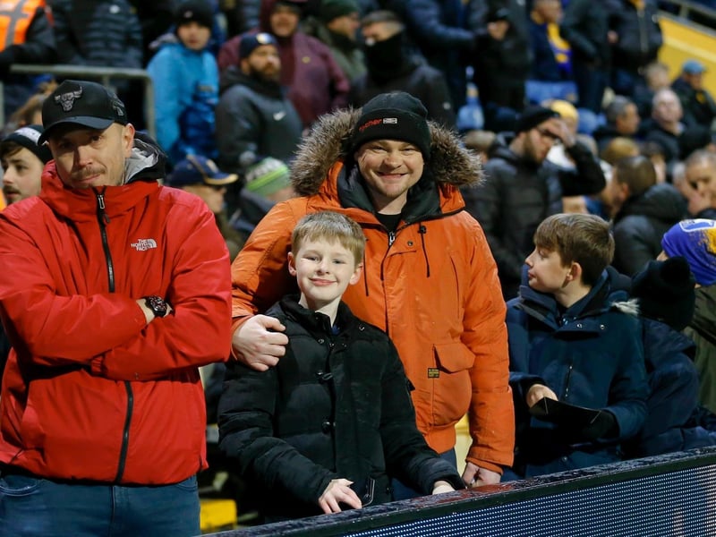 Mansfield Town fans ahead of the 1-1 draw with Doncaster Rovers.