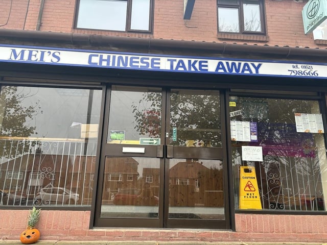 Mei’s Chinese is a takeaway rated 4.8 on Google reviews, located at 5 Sherwood Parade, Kirklington Road, Rainworth.
