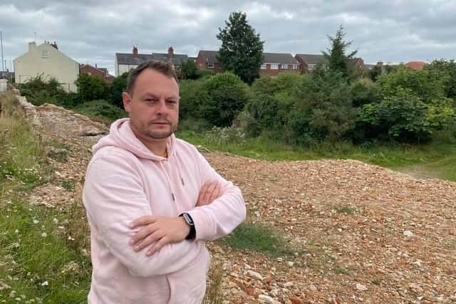Ashfield District Council Leader Jason Zadrozny at the site of the collapsed wall