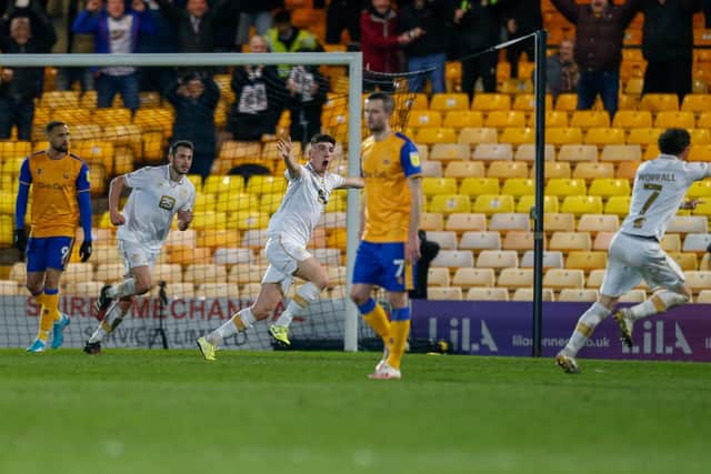 Port Vale celebrate their killer third goal.  Photo by: Chris Holloway/The Bigger Picture.media