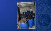 Drums of cooking oil that was believed to be stolen were found in the van. Photo: Nottinghamshire Police