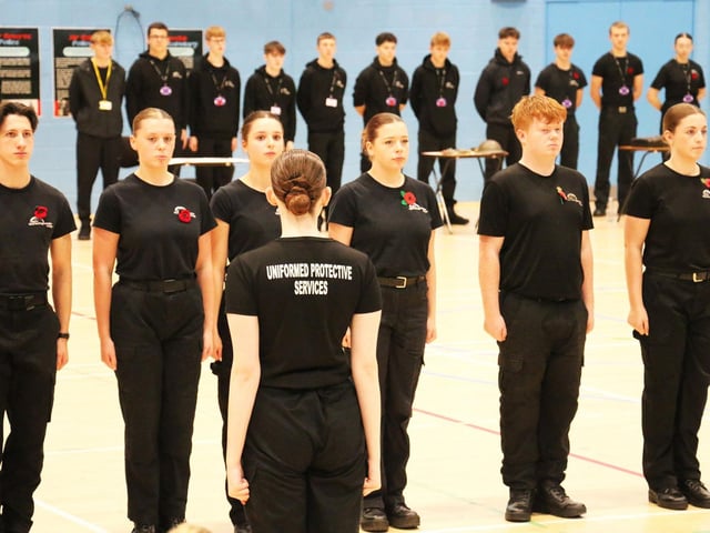 The drill parade saw students paying attention to detail and working together