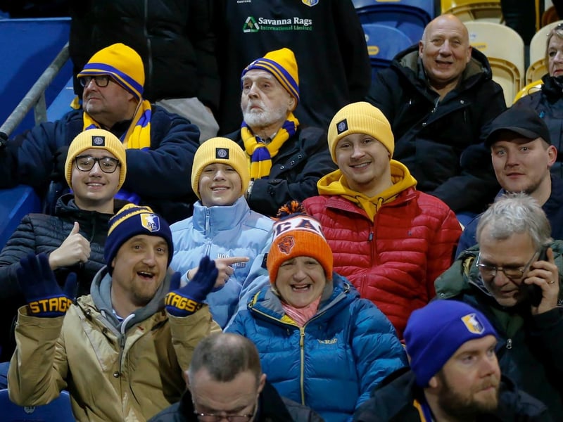 Mansfield Town fans ahead of the 1-1 draw with Doncaster Rovers.