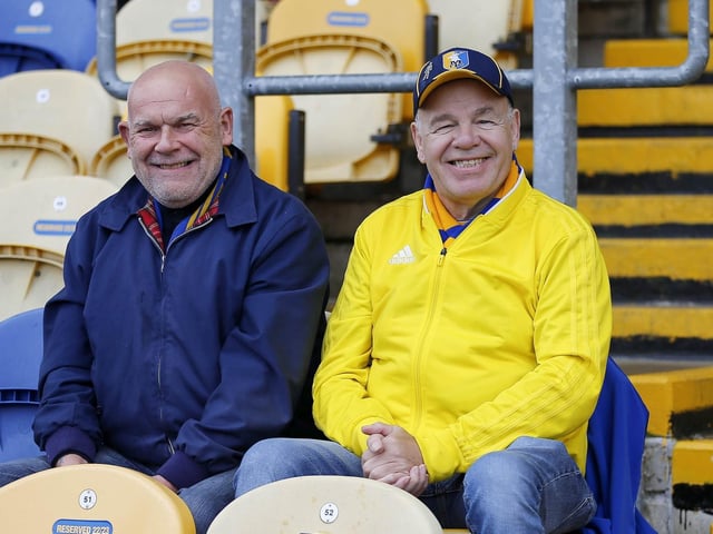 Mansfield Town fans before kick-off against Swindon Town.