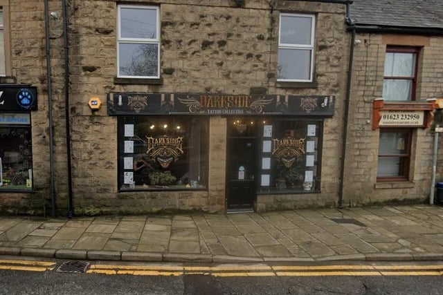 Darkside Tattoo Collective on Portland Street in Mansfield Woodhouse has a rating of 4.8 out of 5 from 32 Google reviews.