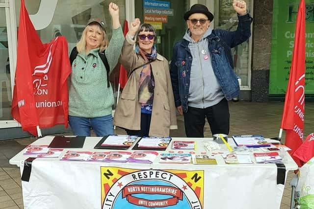 Trade unionists celebrated May Day with a march and stalls in Mansfield town centre, 2023.
