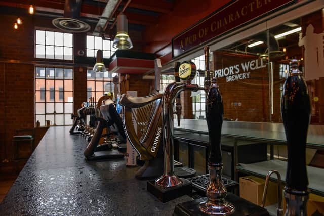 Inside the bar.