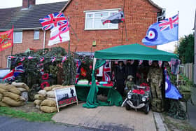 The admirable Remembrance Day display outside the Rainworth home of 71-year-old Keith Richards.