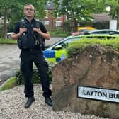 The flats, part of the Layton Burroughs development in Mansfield, had frequently been the scene of criminal and antisocial behaviour and have now been closed by officers. Photo by Nottinghamshire Police.