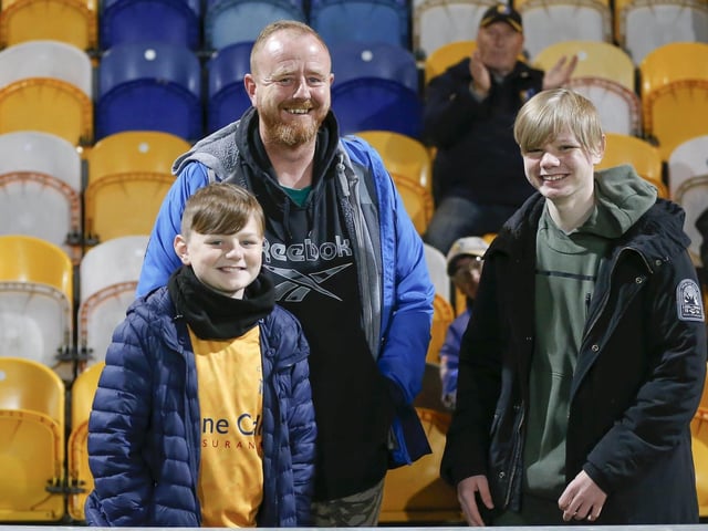 Mansfield Town fans ahead of the 0-0 draw with Newport County.