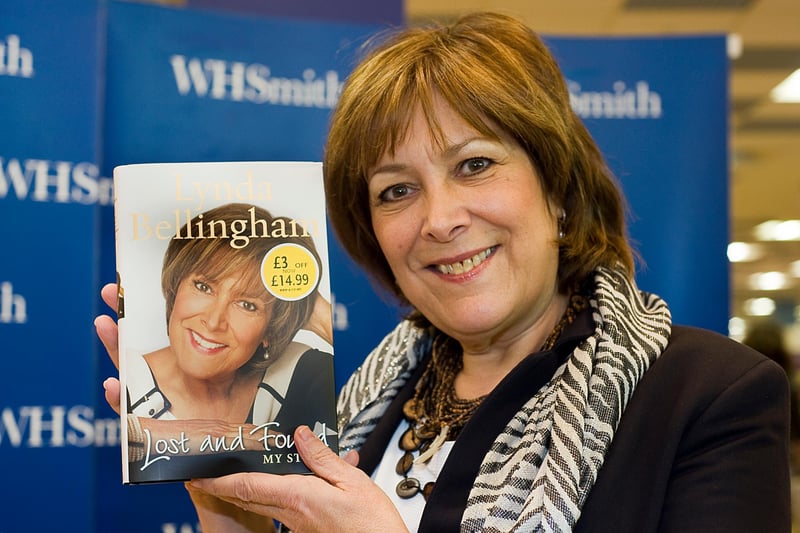Linda Bellingham of TV Show "Loose Women" currently appearing in the stage show of Calendar Girls, signs copies of her autobiography "Lost And Found" at WH Smiths Meadowhall Sheffield pictured in 2010
