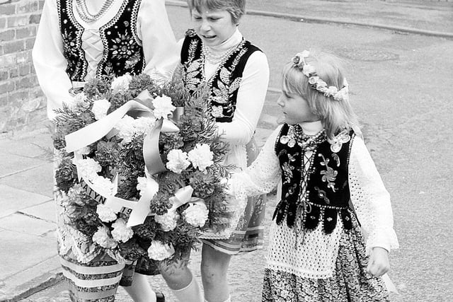1980 and Mansfield Polish Roman Catholic Community Club's procession through the town.