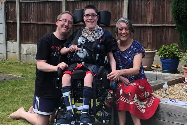 Andrew and Sharon Norton with their son Kieron at their home in Broomhill, Mansfield.