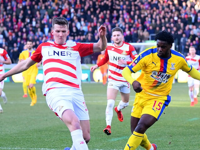 Downing helped Donny to the top-six and played both legs of their play-off semi-final defeat to Charlton. His stellar performances prompted Pompey to sign him permanently in the summer of 2019. (Photo by Laurence Griffiths/Getty Images)