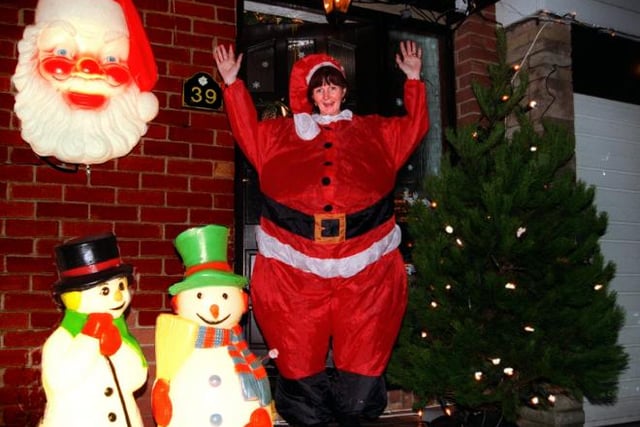 Kirk Sandall woman Carol Green getting into the festive spirit in 1999.