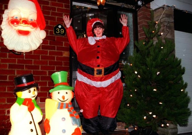 Kirk Sandall woman Carol Green getting into the festive spirit in 1999.