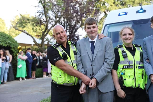 Police "arresting" William Barlow ahead of his prom