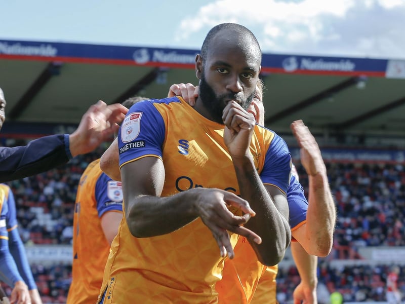 Hiram Boateng celebrates at Swindon.