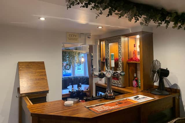 The back bar at the refurbished Gate Inn.