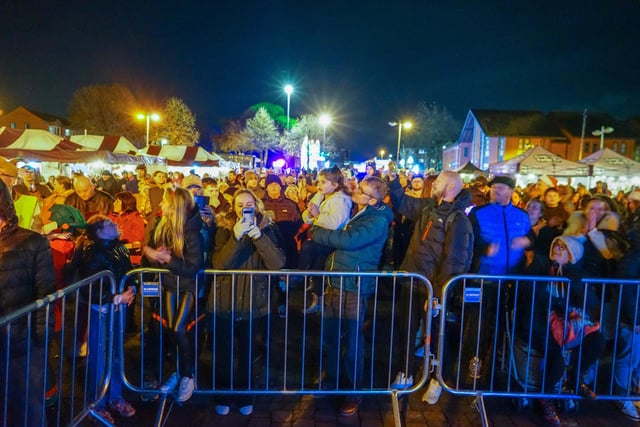 Crowds gathered in Sutton to see the lights.