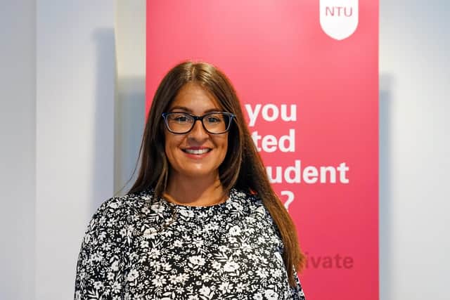 Gemma Siddle, associate nursing cohort rep, at Mansfield's NTU building.