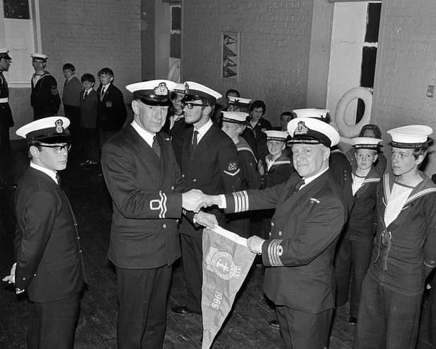 Mansfield Sea Cadets Pennant Presentation from 1970