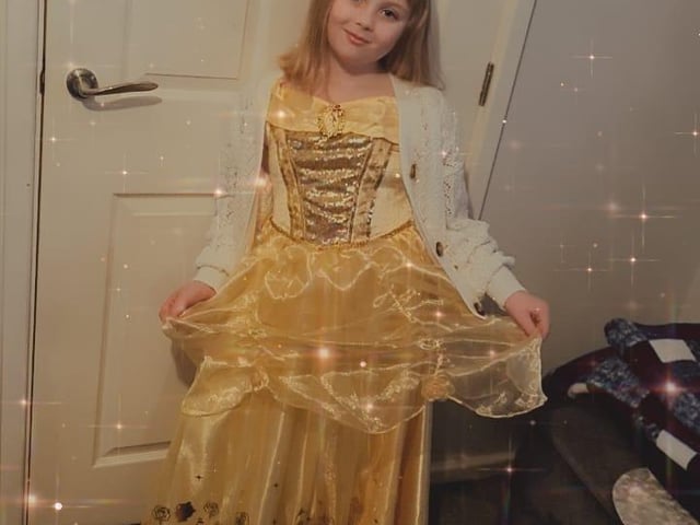 Darcie aged seven from Ladybrook. Belle from Beauty and Beast.
