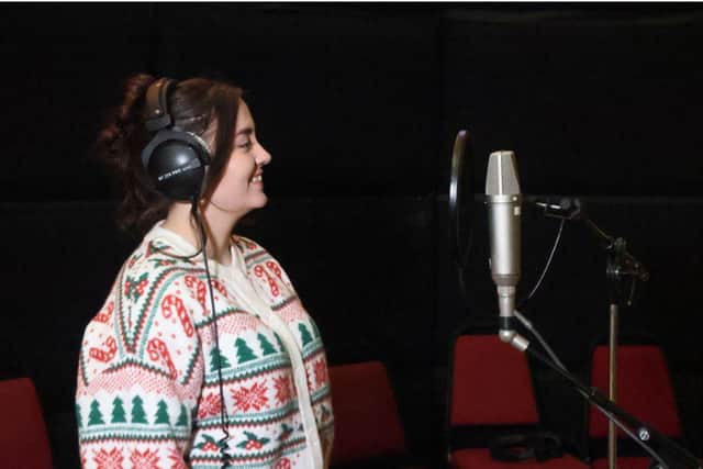Macey in the studio