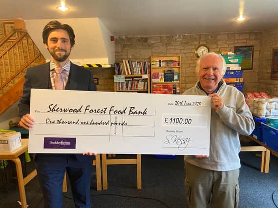 Sherwood Forest Food Bank received £1,100.