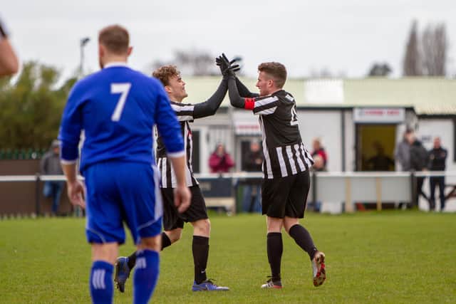 Clipstone celebrate their third goal.