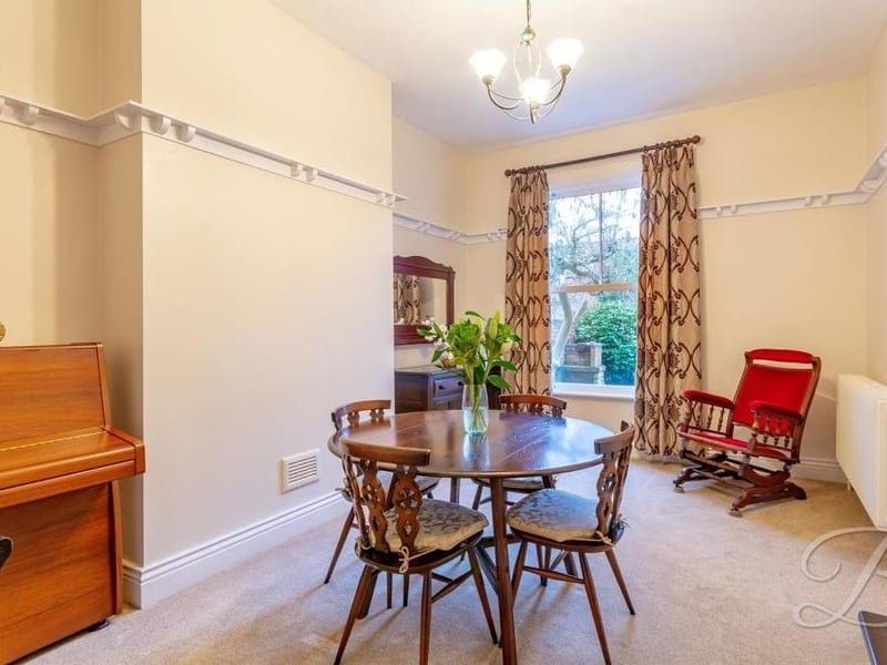 Next stop on our tour is this delightful dining room, which has a window overlooking the back of the house.