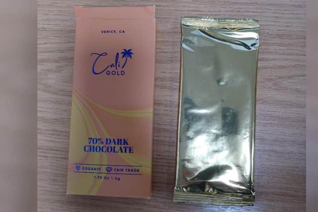 The chocolate was purchased on Saturday, November 25 2023 and wrapped in the golden packaging as pictured.
