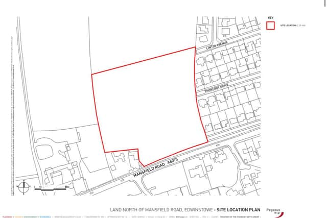 The site plans for the development of 60 houses on land north of Mansfield Road, Edwinstowe