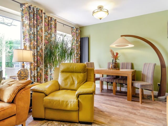 The lounge/diner also features French doors that lead out to the back garden. There are two contemporary, vertical aluminium radiators too.