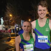 Paige Roadley and Alex Hampson after their races in Armagh.