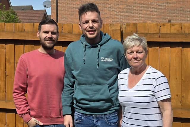 Graham (left), Damian and Correena have lost more than 18 stone between them. Photo: Submitted