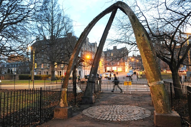 For more than a century one of the central routes into the Meadows was entered via a giant jawbone arch for which Jawbone Walk was named after. The jawbones were erected during the 1886 International Exhibition that took place in the park and were removed in 2014 for repair. They have yet to be returned.