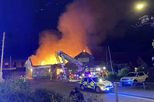 Fire broke out at Bolek I Lolek supermarket, on Clumber Street, Mansfield town centre, in the early hours.