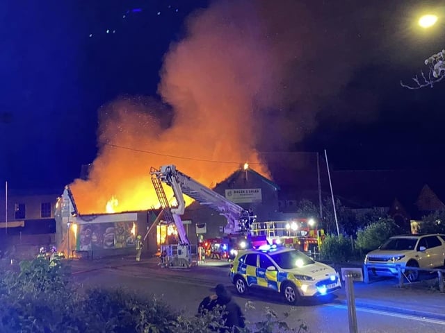 Fire broke out at Bolek I Lolek supermarket, on Clumber Street, Mansfield town centre, in the early hours.
