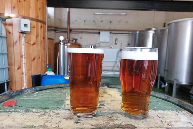 The brewery can brew several different types of beer but traditional English real ale is it's main product