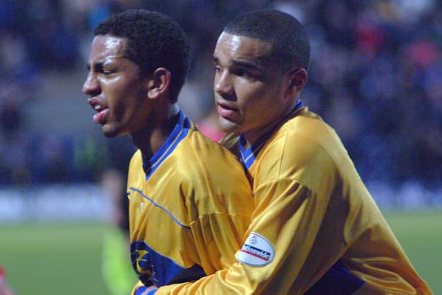 Isyeden Christie and Lee Williamson in action for Stags.