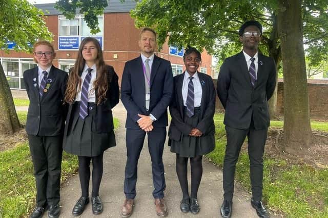 Outwood Academy Kirkby lead principal Andy Scruby with students. Photo: Submitted