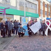White Ribbon flag-rasing in Broxtowe with the mayor, deputy mayor, communities team and partners. Photo: Submitted